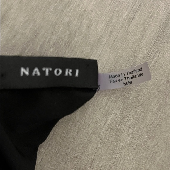 Natori NWOT Black Swim Coverup Dress Side Ruching Stretch, Size M - Picture 9 of 9